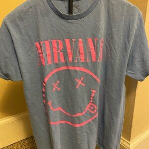 NIRVANA Blue and Pink Short Sleeve Tee